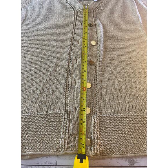 Doncaster Collection Women’s Gold Silk Blend Button Cardigan Sweater NWT Size 1W - Picture 4 of 7